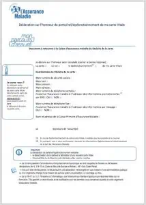 declaration honneur vol carte vitale