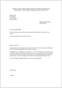 modele lettre resiliation assurance habitation