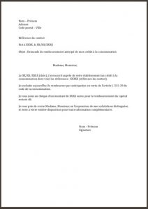 lettre remboursement credit auto