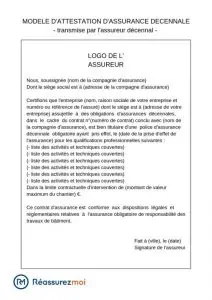 modele attestation decennale