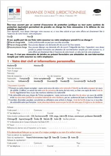 aide juridictionnelle formulaire cerfa 2019