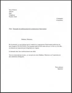 modele lettre commission intervention