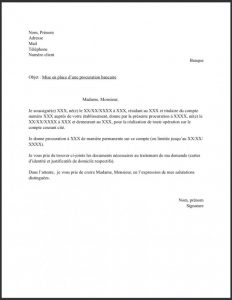 modele lettre procuration bancaire