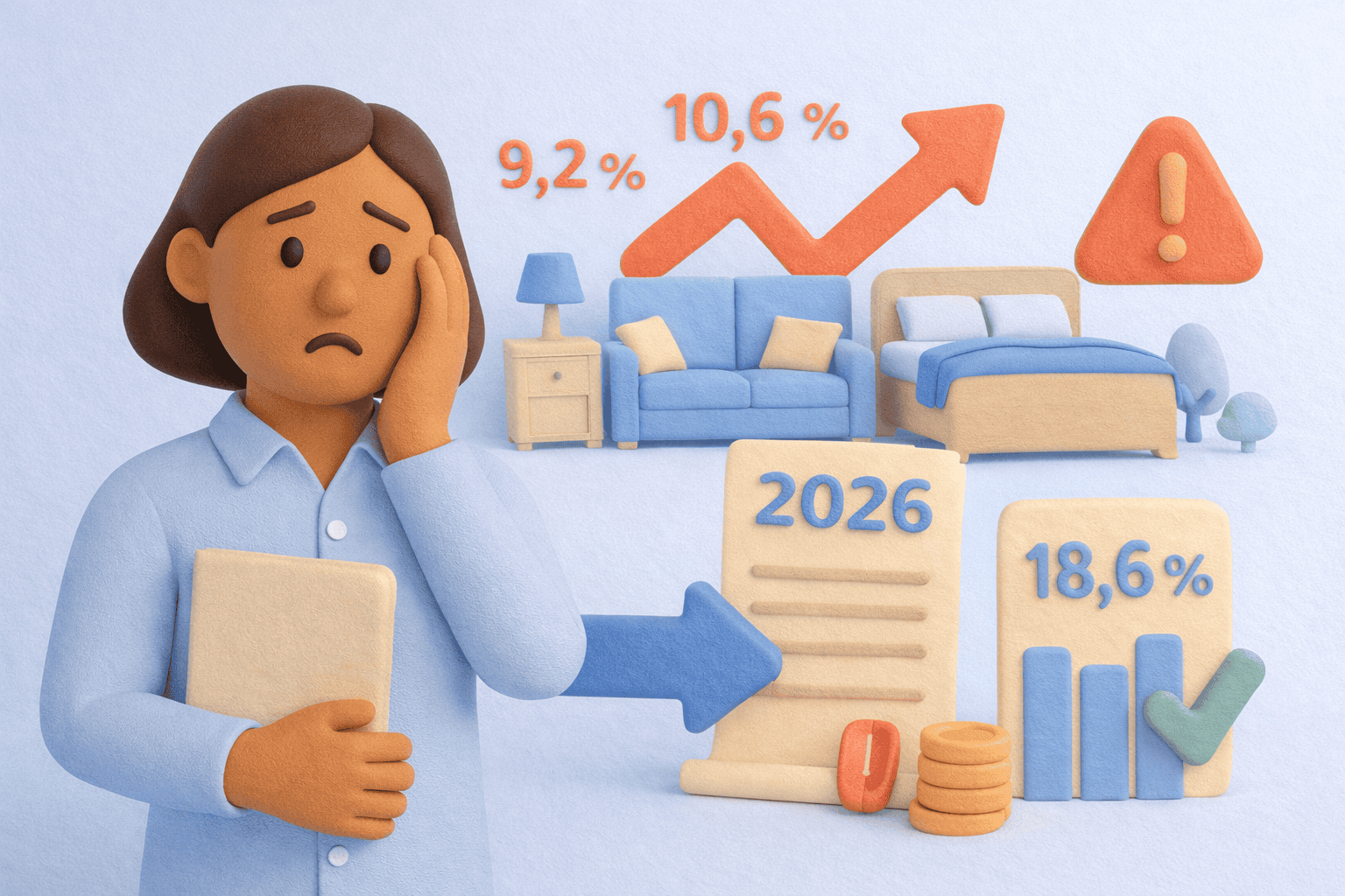 Location meublée : hausse de la CSG de 9,2 % à 10,6 % et risque d’une facture sociale jusqu’à 18,6 % en 2026